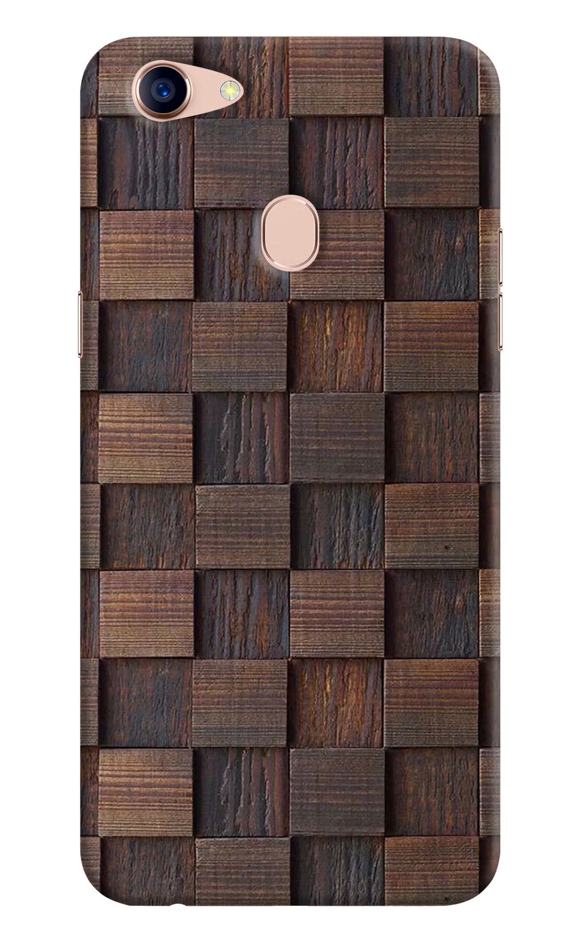Wooden Cube Design Oppo F5 Hard Case Back Cover by Casekaro