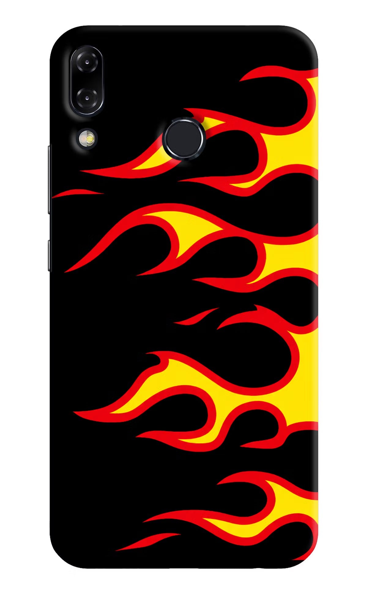 Side Sweep Flames Asus Zenfone 5Z Hard Case Back Cover by Casekaro