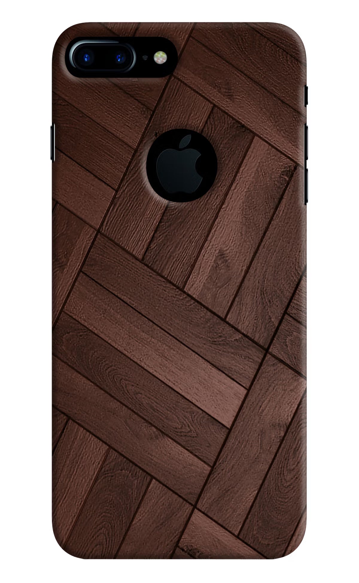Wooden Texture Design iPhone 7 Plus Logocut Hard Case Back Cover by Casekaro