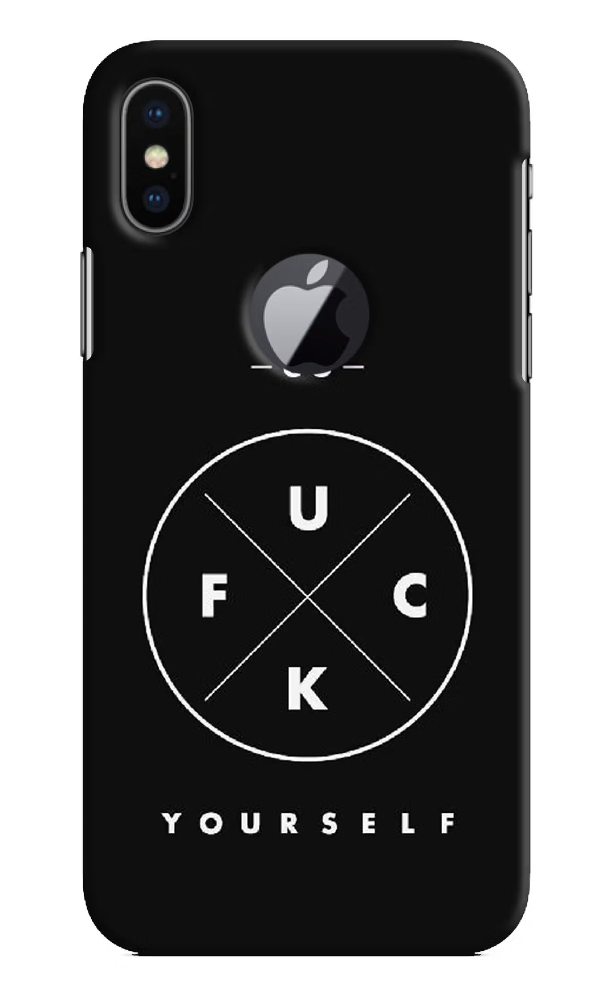 Go Fuck Yourself iPhone X Logocut Hard Case Back Cover by Casekaro