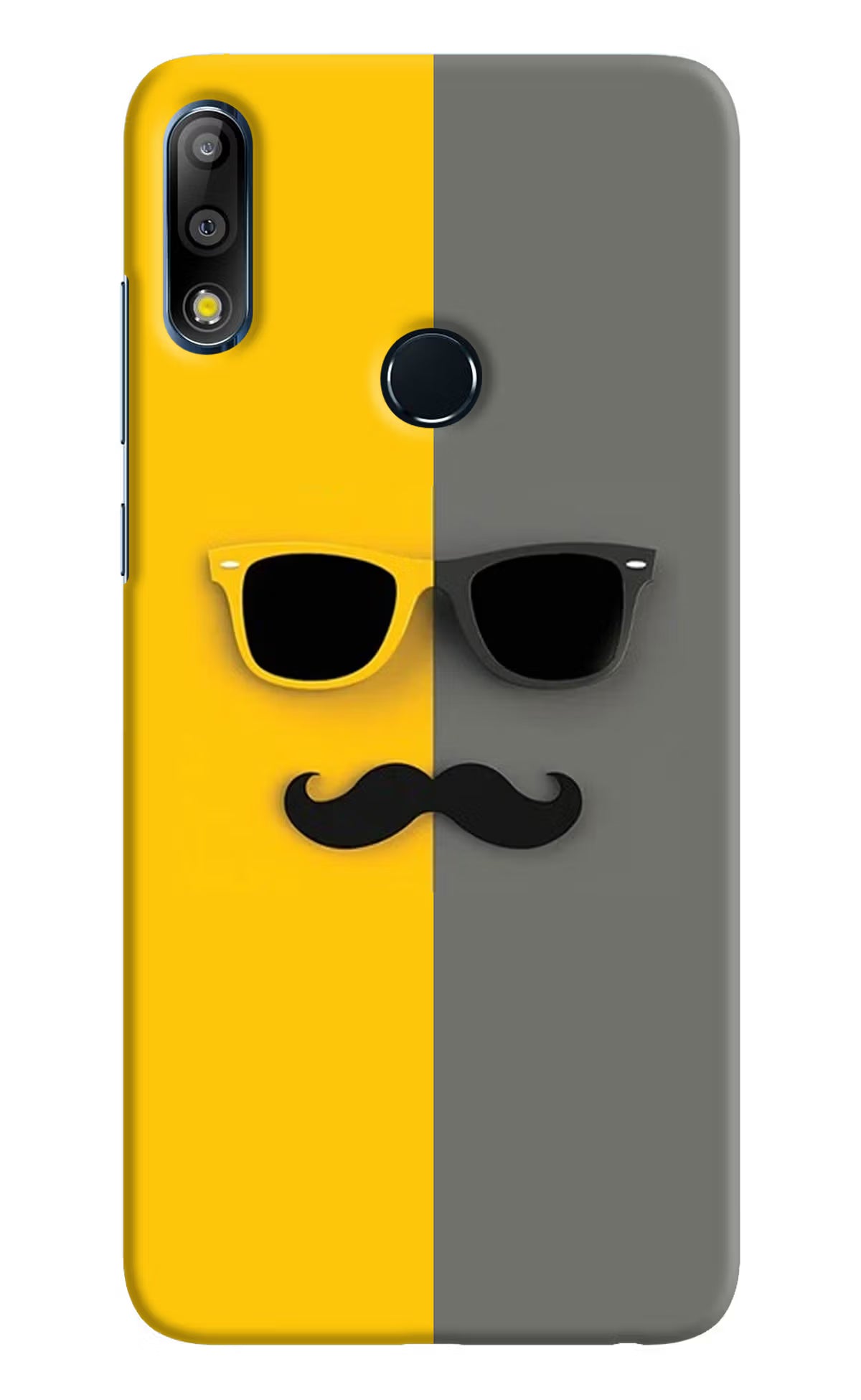Sunglasses with Mustache Asus Zenfone Max Pro M2 Hard Case Back Cover by Casekaro