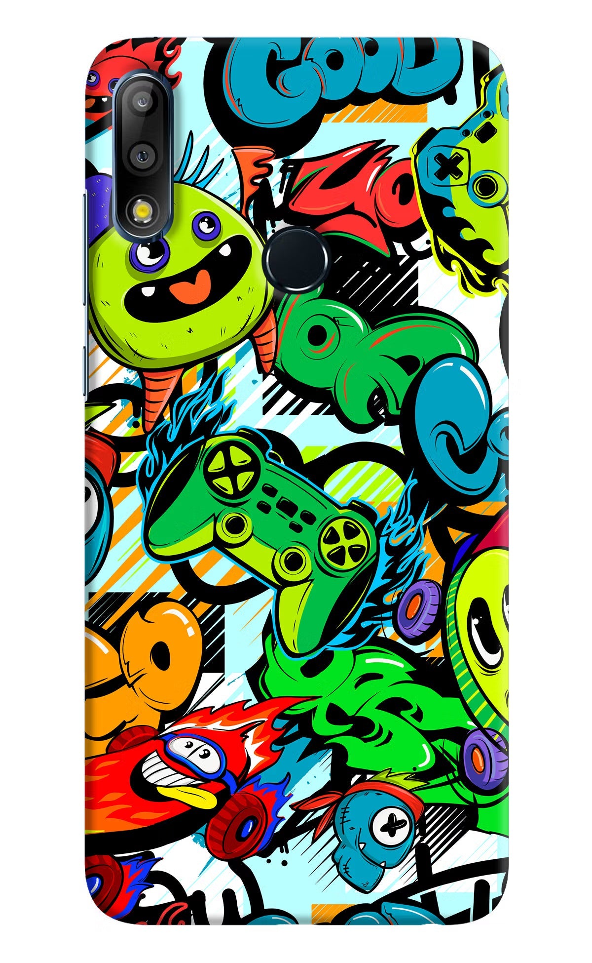 Game Doodle Asus Zenfone Max Pro M2 Hard Case Back Cover by Casekaro