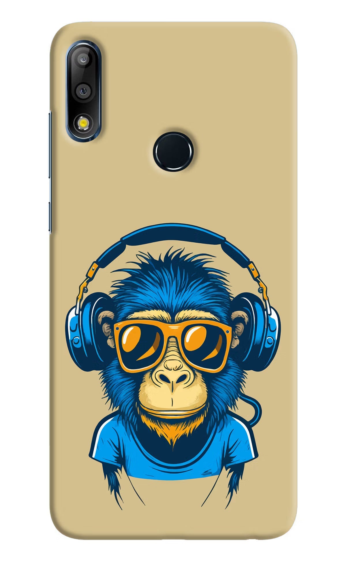 Monkey Headphone Asus Zenfone Max Pro M2 Hard Case Back Cover by Casekaro