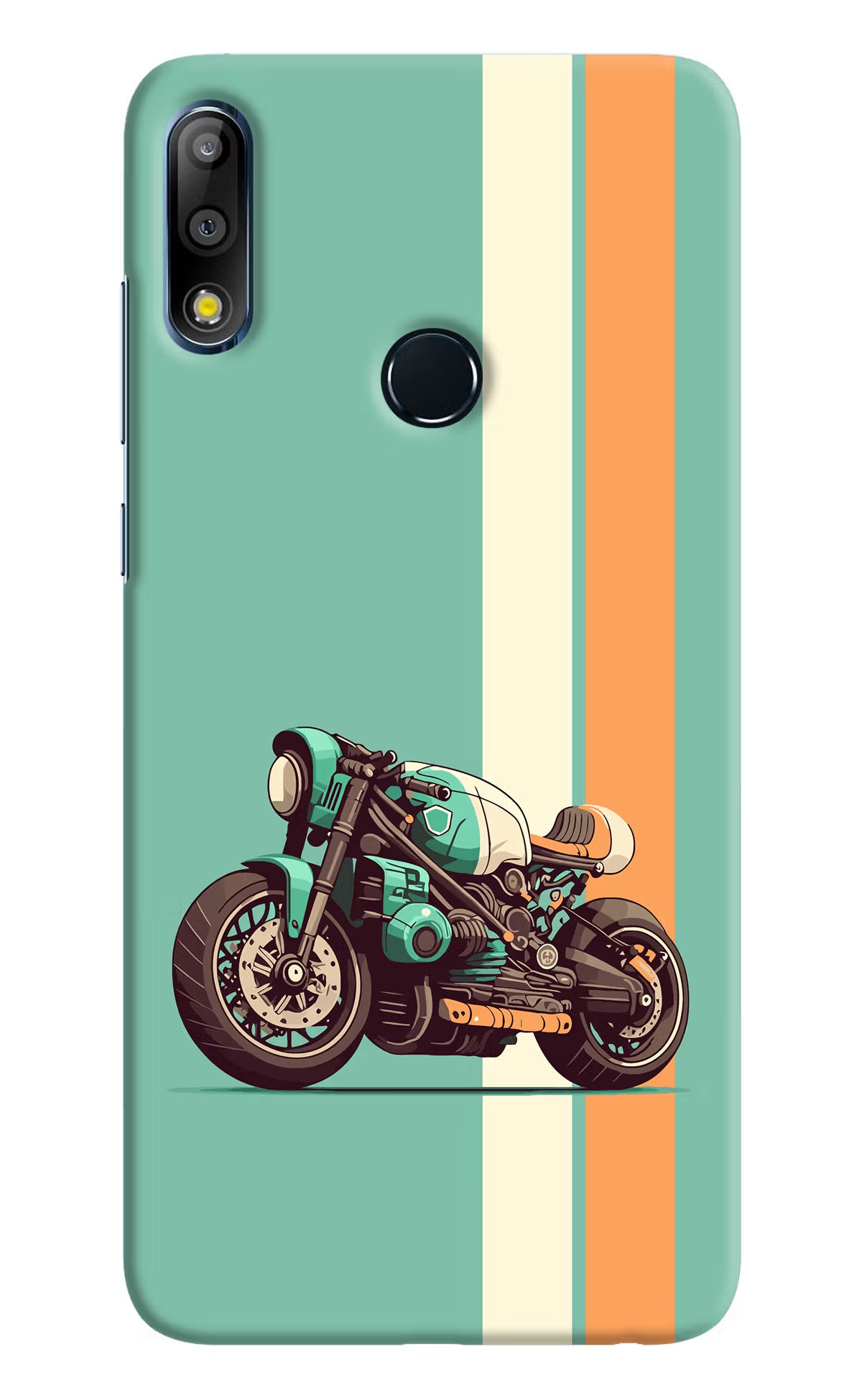 Striped Moto Drift Asus Zenfone Max Pro M2 Hard Case Back Cover by Casekaro
