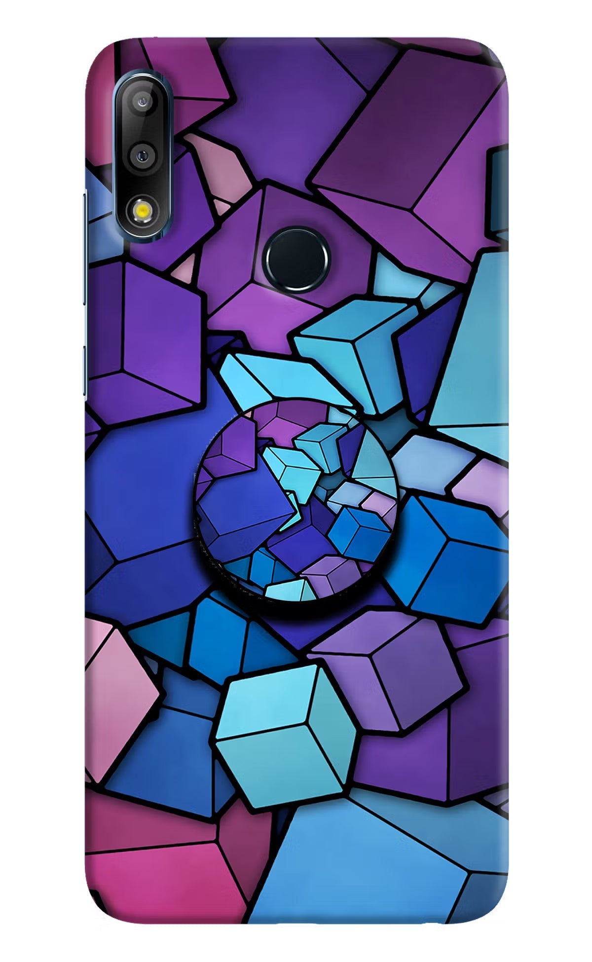 Cubic Abstract Asus Zenfone Max Pro M2 Pop Case by Casekaro