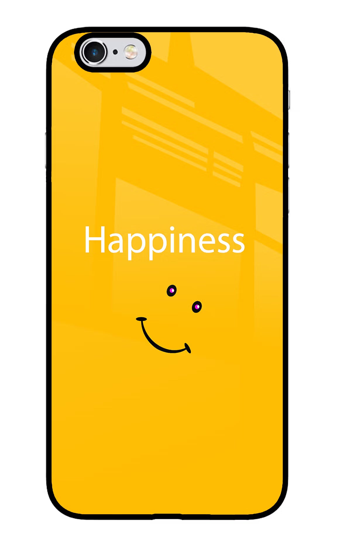 Happiness With Smiley iPhone 6 Plus/6s Plus Glass Case Back Cover by Casekaro