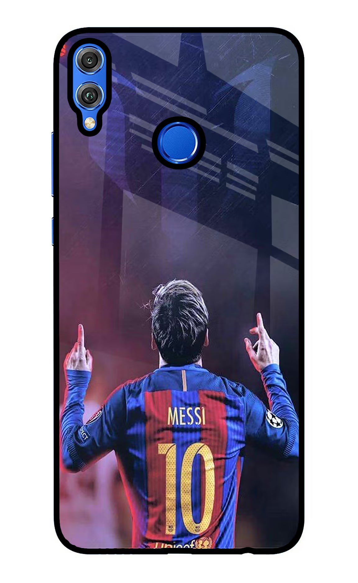 Messi Honor 8X Glass Case Back Cover by Casekaro