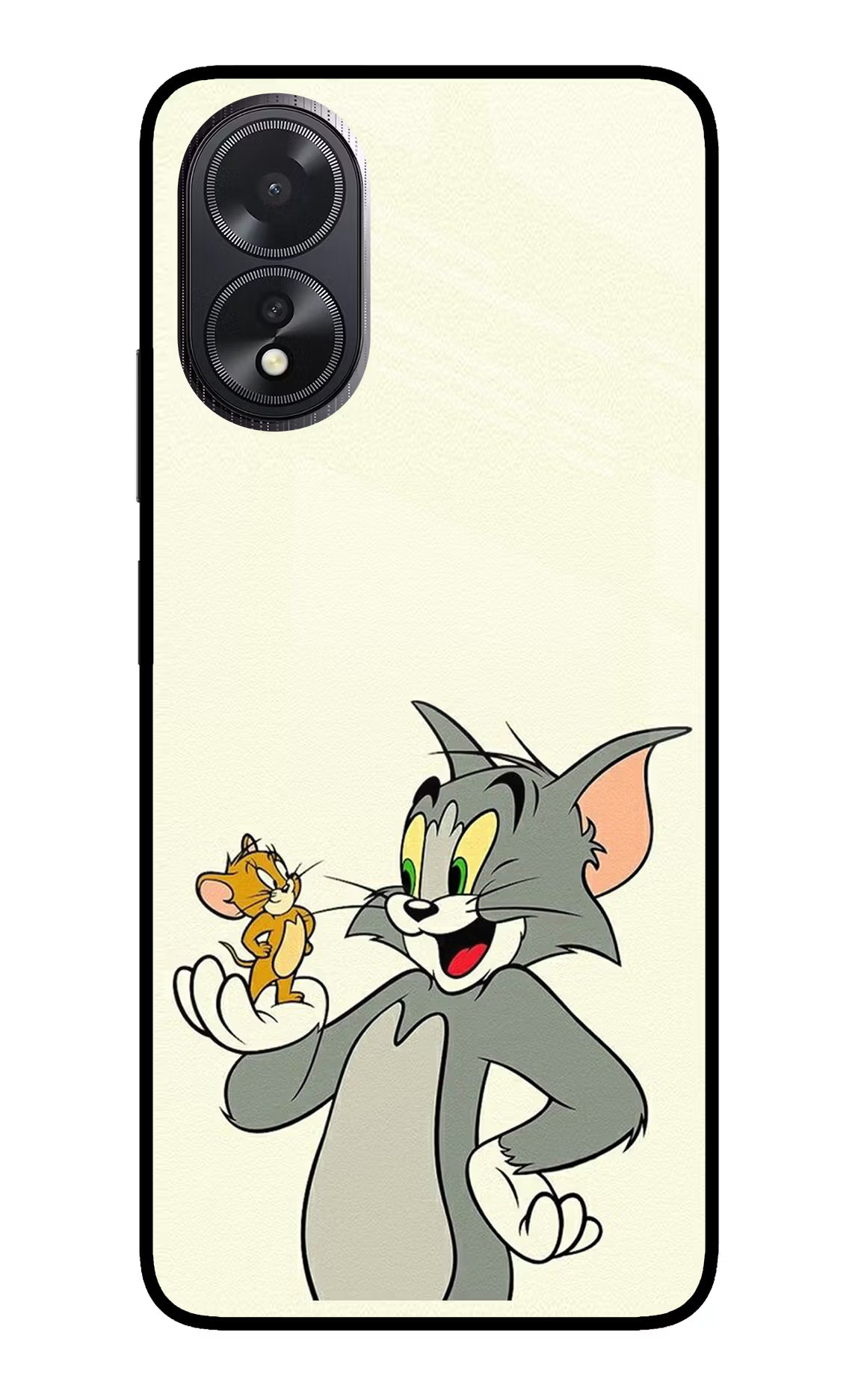 Tom & Jerry Oppo A18/Oppo A38 Glass Case Back Cover by Casekaro