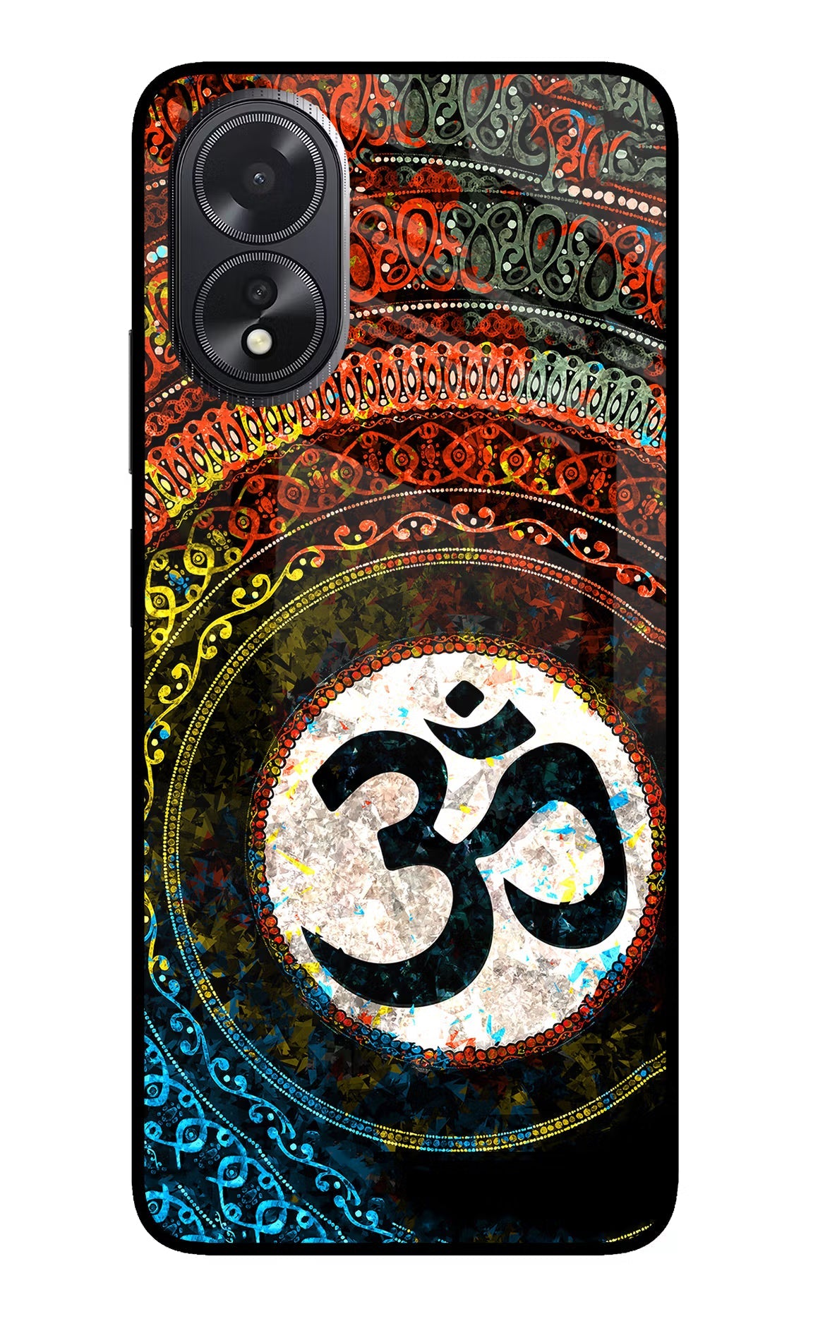 Om Cultural Oppo A18/Oppo A38 Glass Case Back Cover by Casekaro