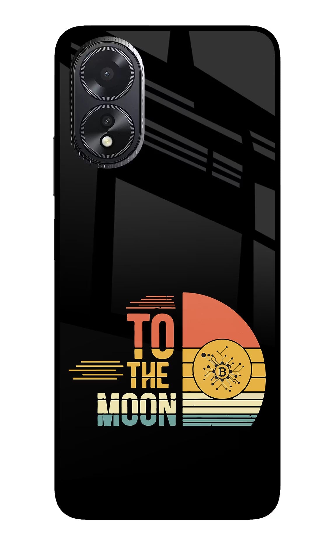 To the Moon Oppo A18/Oppo A38 Glass Case Back Cover by Casekaro
