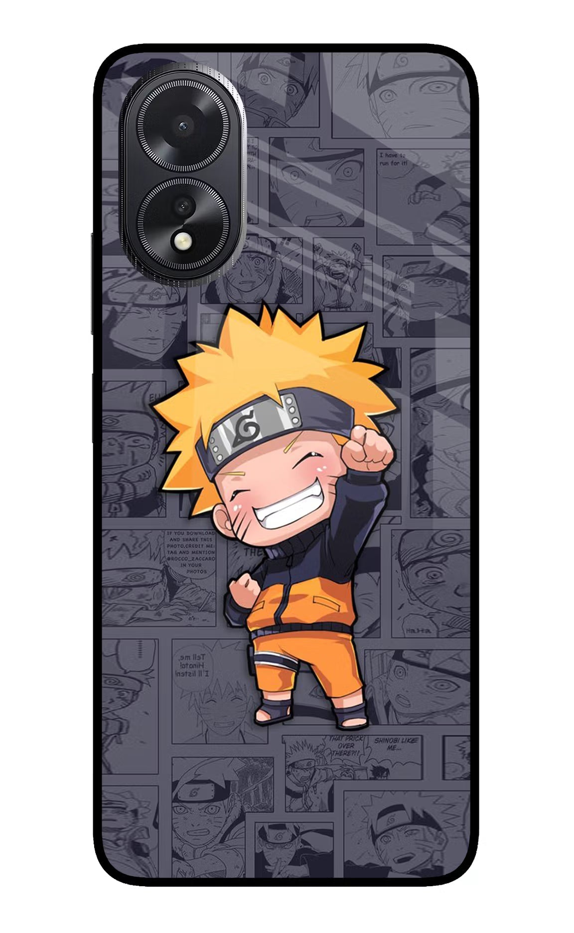 Chota Naruto Oppo A18/Oppo A38 Glass Case Back Cover by Casekaro