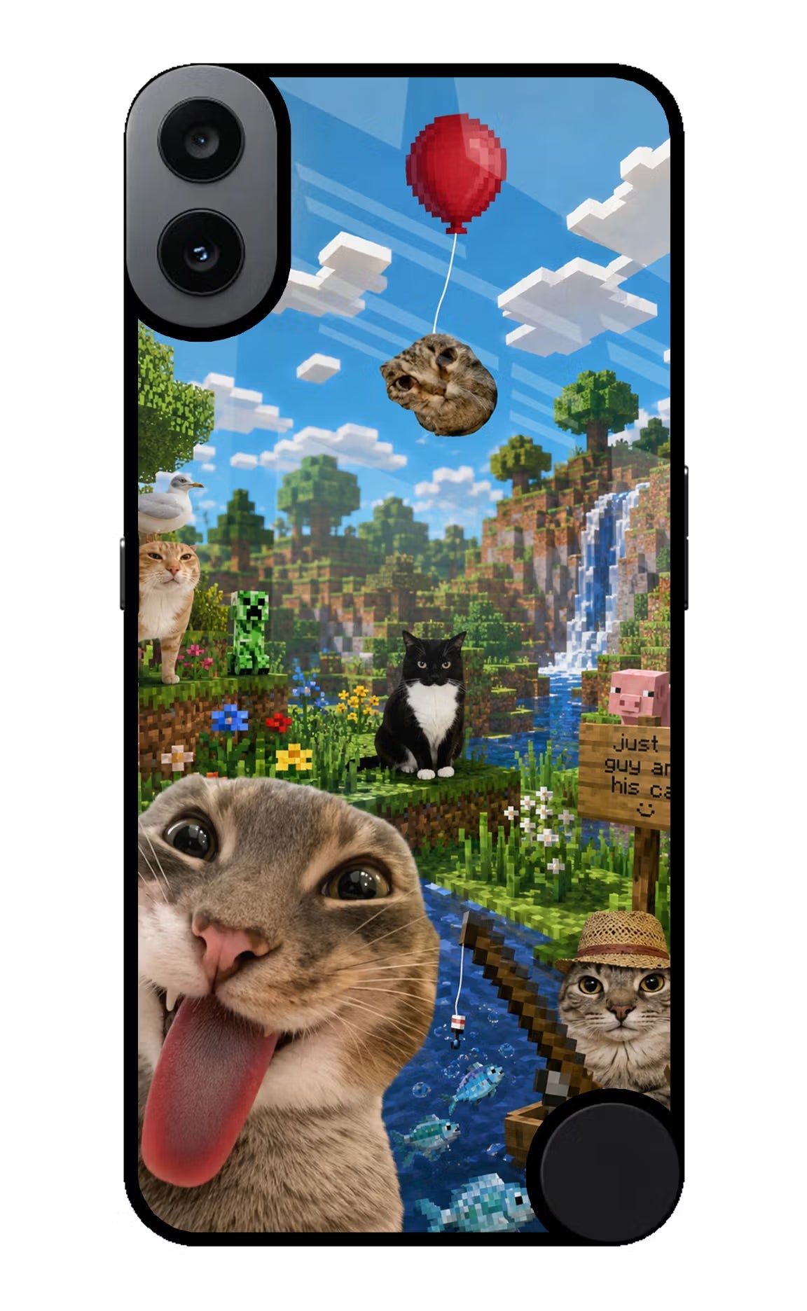 Minecraft Cat Chaos CMF by Nothing Phone 1 Glass Case