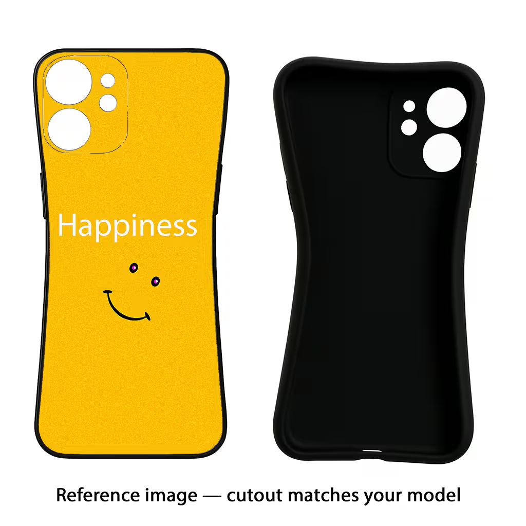 Happiness With Smiley iPhone 8 Plus Black Soft Case Back Cover by Casekaro