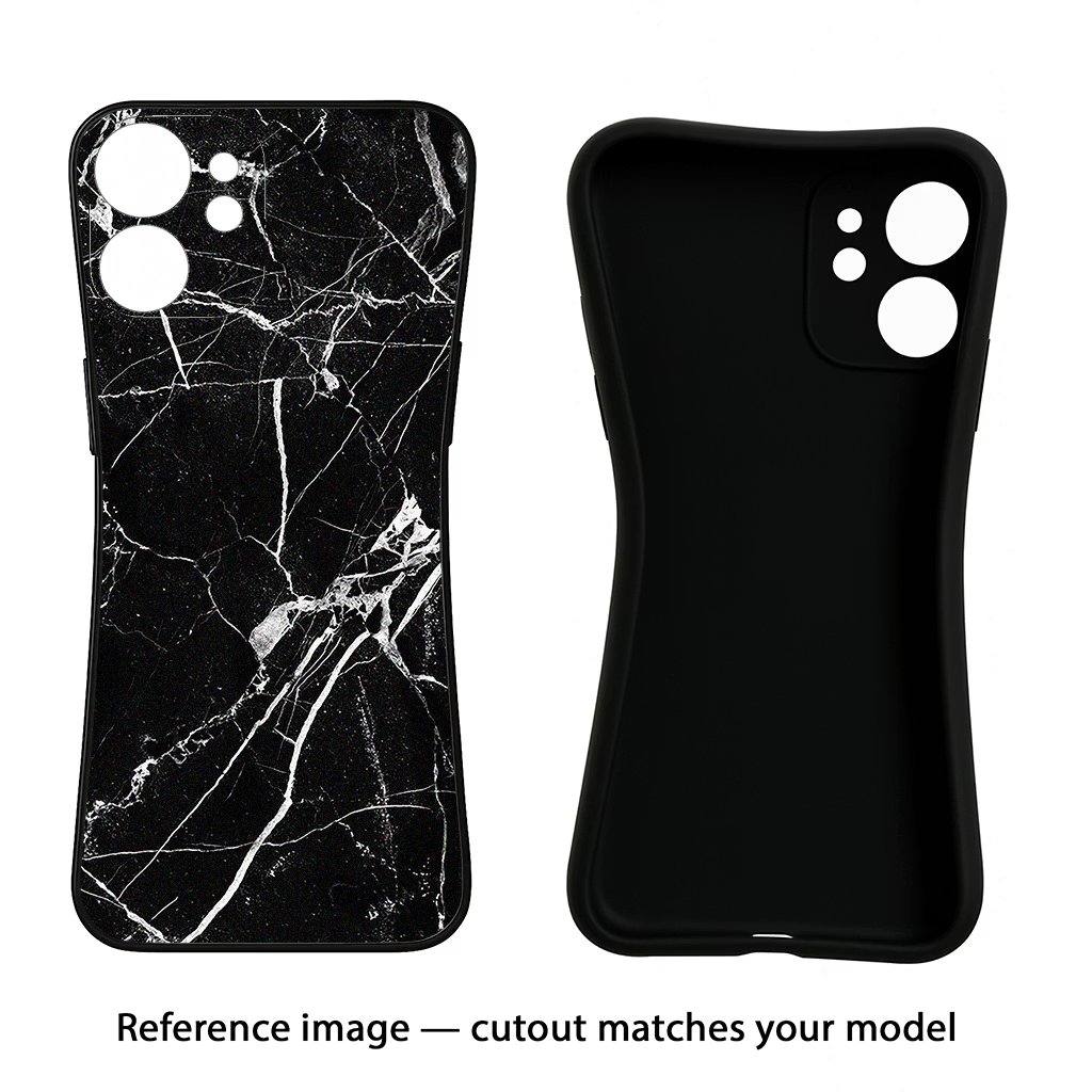 Black Marble Pattern CMF by Nothing Phone 1 Black Soft Case Back Cover by Casekaro