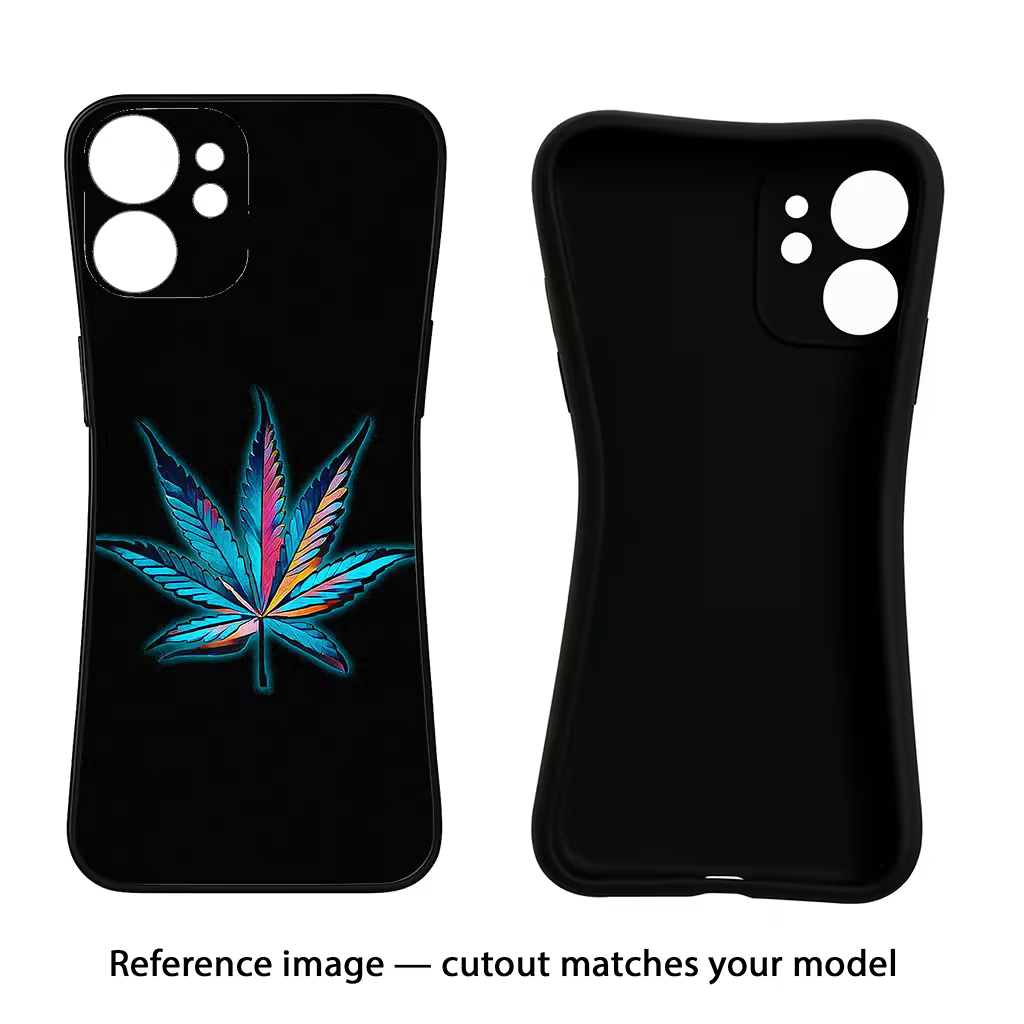 Weed iPhone 7/7s Black Soft Case Back Cover by Casekaro