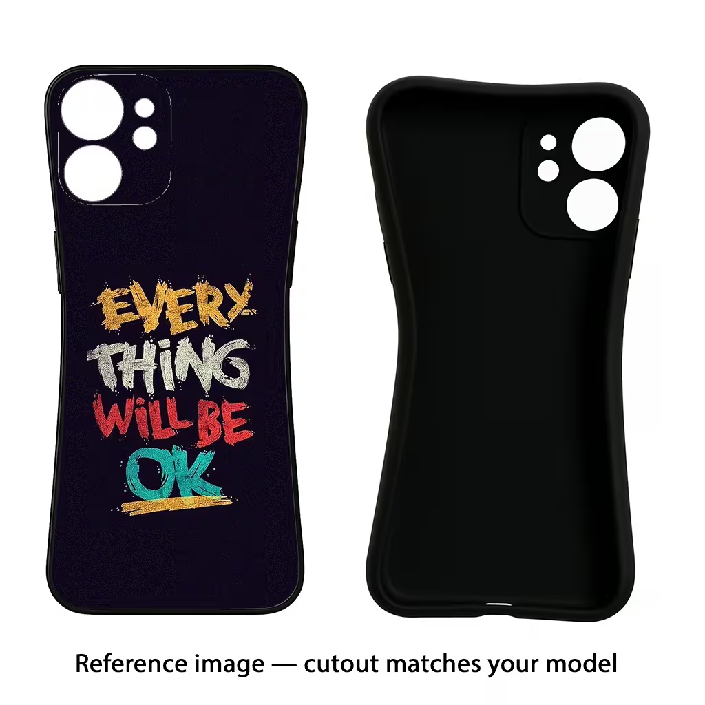 Everything Will Be Ok iPhone X Black Soft Case Back Cover by Casekaro