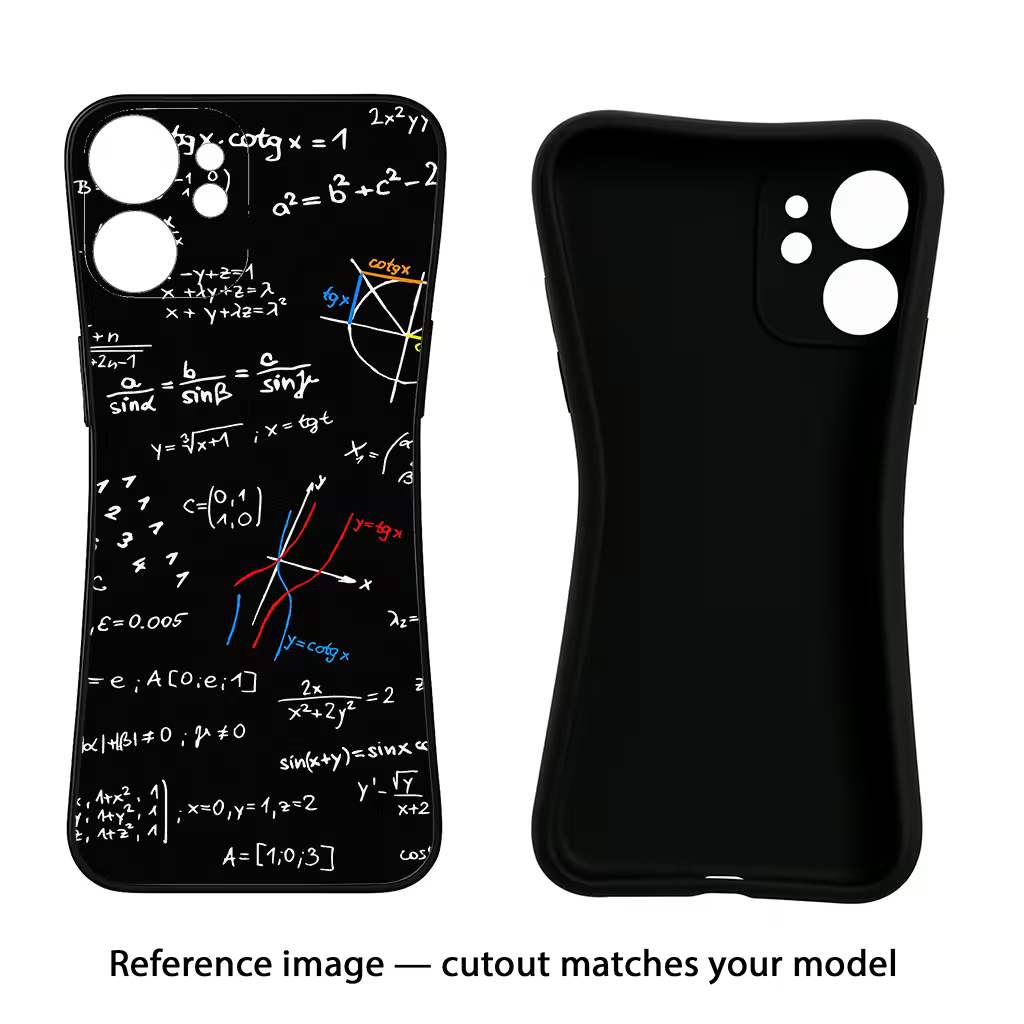 Mathematics Formula iPhone 7 Plus Black Soft Case Back Cover by Casekaro