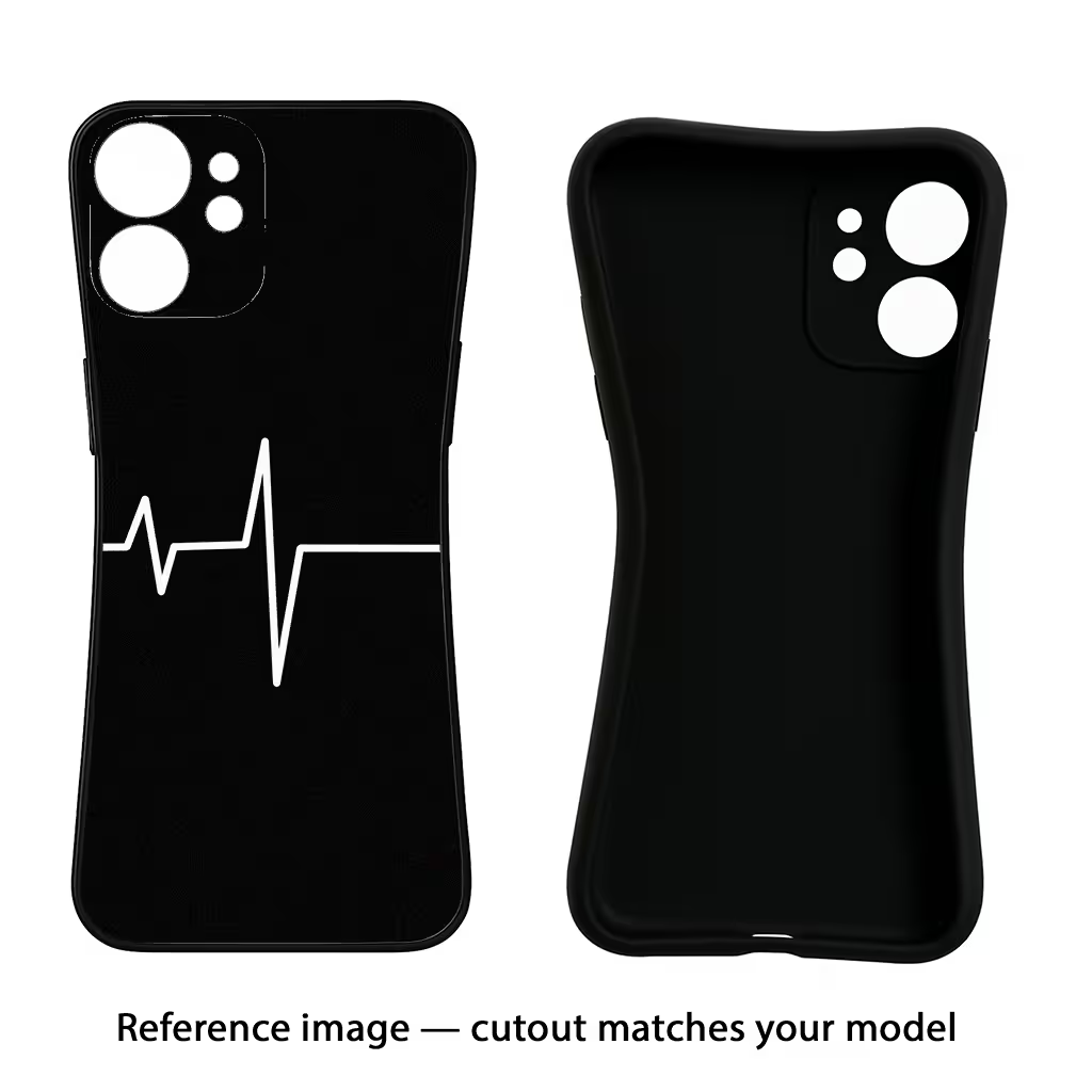 Heart Beats iPhone 8 Plus Black Soft Case Back Cover by Casekaro