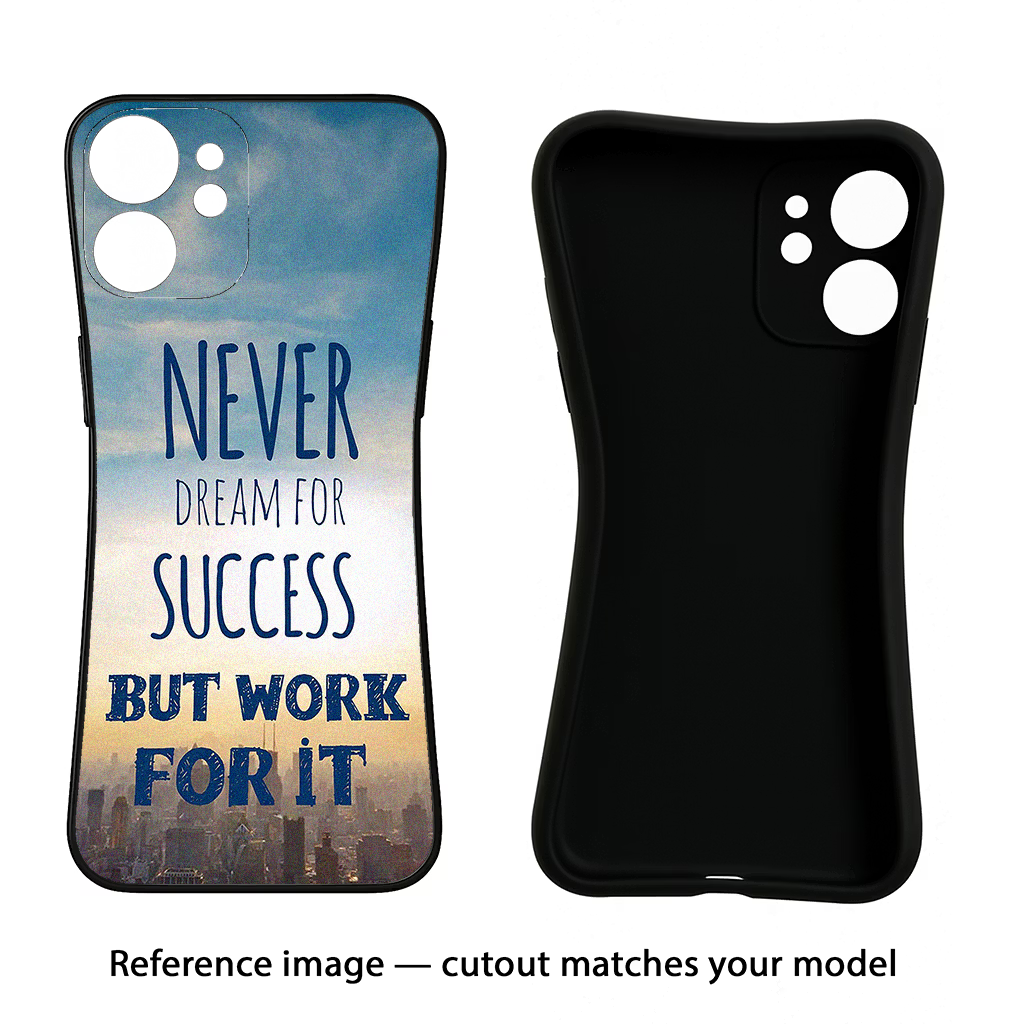 Never Dream For Success But Work For It Samsung S24 FE 5G Black Soft Case Back Cover by Casekaro