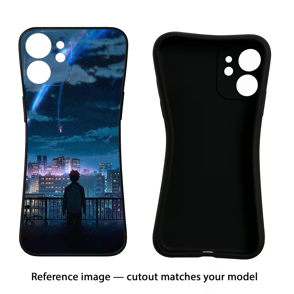 Anime iPhone 8 Plus Black Soft Case Back Cover by Casekaro