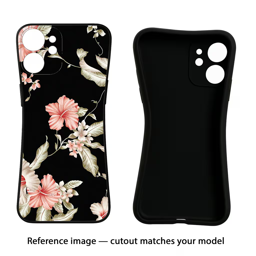 Flowers iPhone X Black Soft Case Back Cover by Casekaro