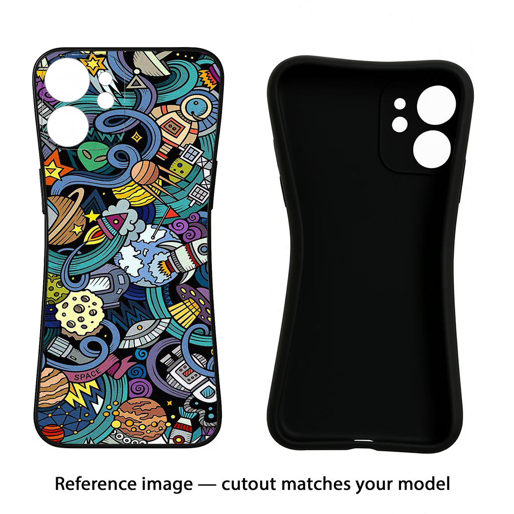 Space Abstract Samsung S24 FE 5G Black Soft Case Back Cover by Casekaro