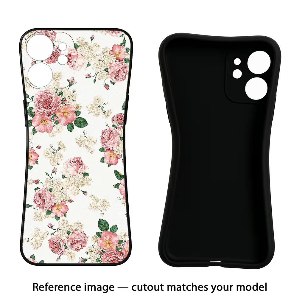 Flowers iPhone 7 Plus Black Soft Case Back Cover by Casekaro