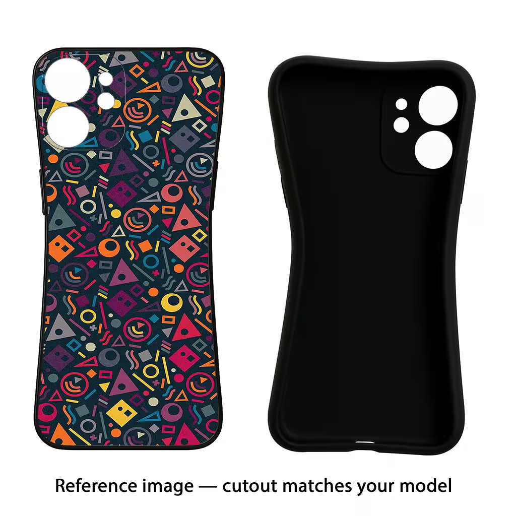 Geometric Abstract iPhone 7 Plus Black Soft Case Back Cover by Casekaro