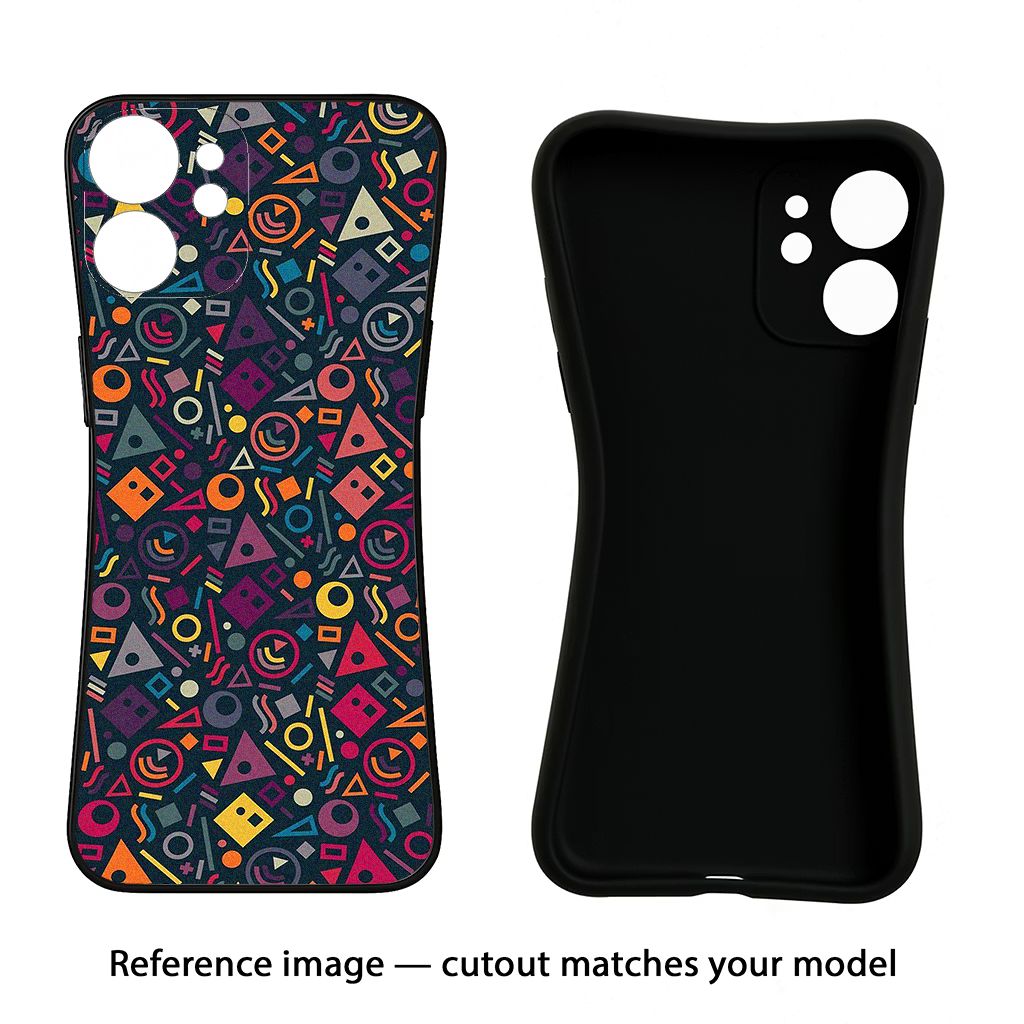 Geometric Abstract Samsung S23 Black Soft Case Back Cover by Casekaro