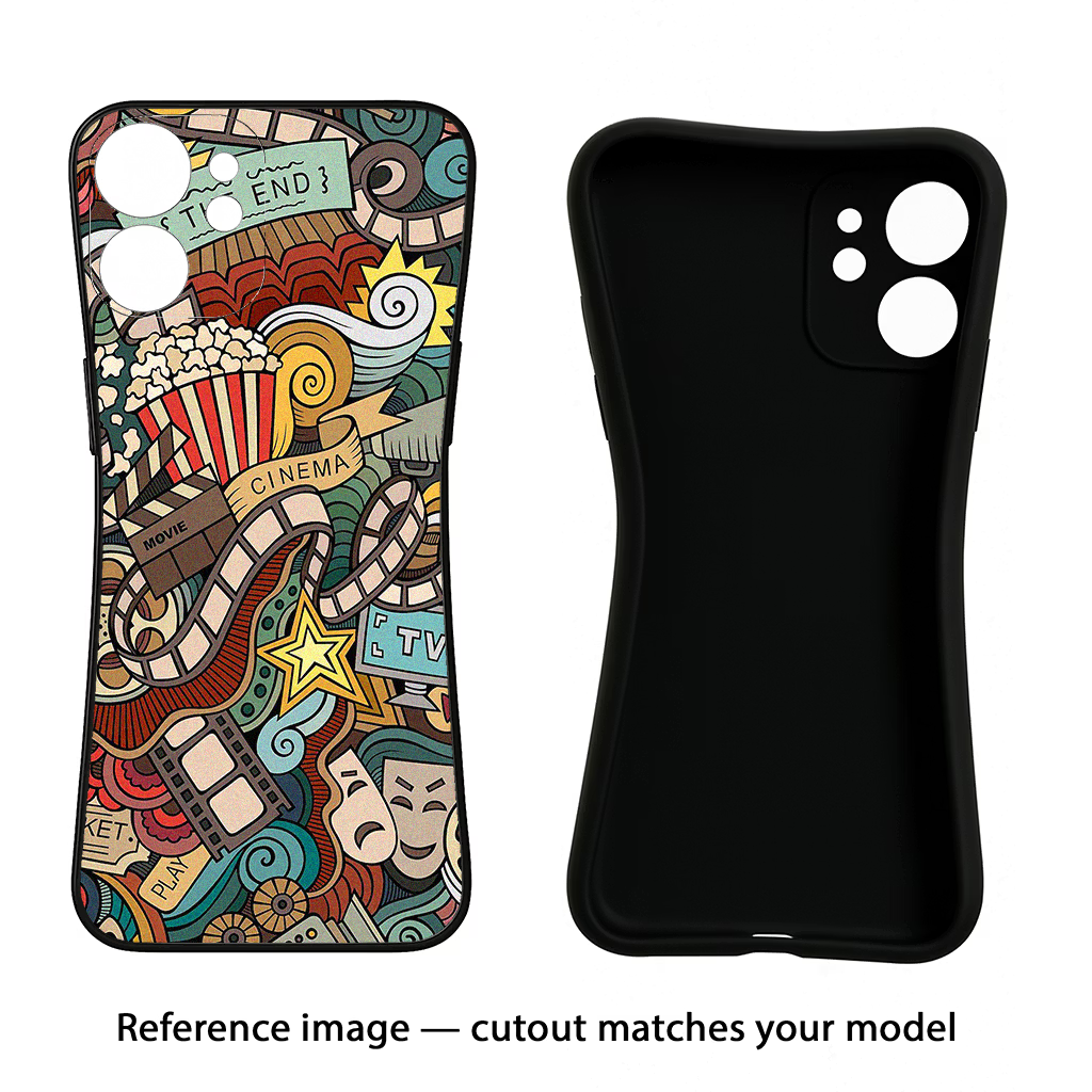 Cinema Abstract iPhone 16 Black Soft Case Back Cover by Casekaro