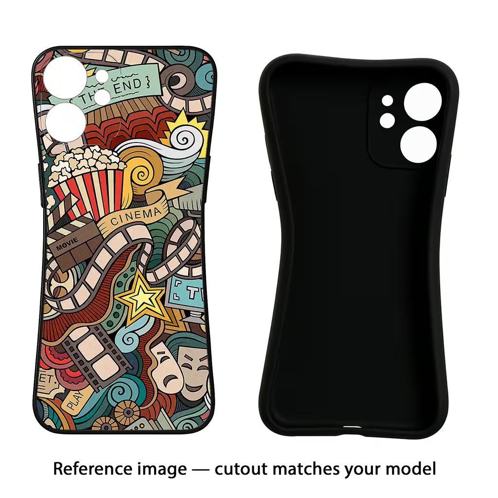 Cinema Abstract iPhone X Black Soft Case Back Cover by Casekaro