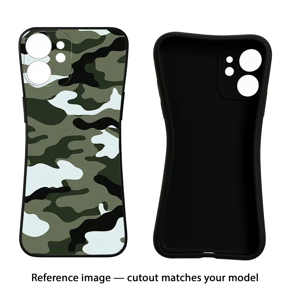 Camouflage iPhone 8 Plus Black Soft Case Back Cover by Casekaro