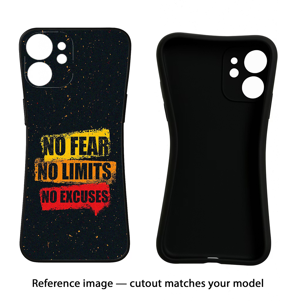 No Fear No Limits No Excuse Motorola G85 Black Soft Case Back Cover by Casekaro