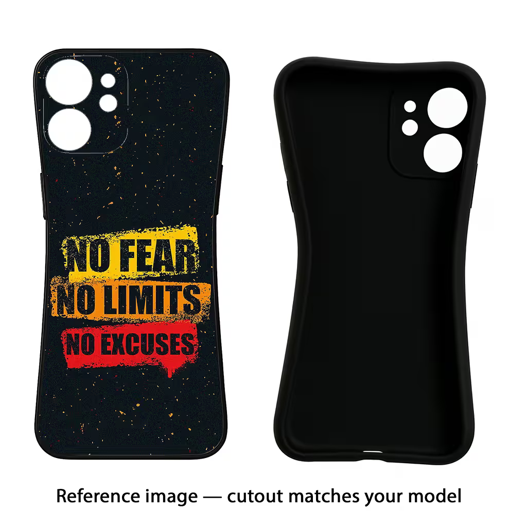 No Fear No Limits No Excuse iPhone 7/7s Black Soft Case Back Cover by Casekaro
