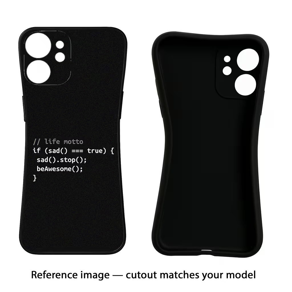 Life Motto Code iPhone 8 Plus Black Soft Case Back Cover by Casekaro