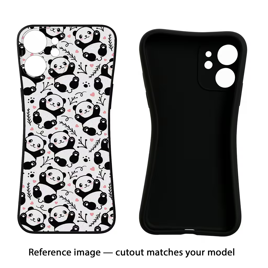Cute Panda Samsung A56 5G Black Soft Case Back Cover by Casekaro