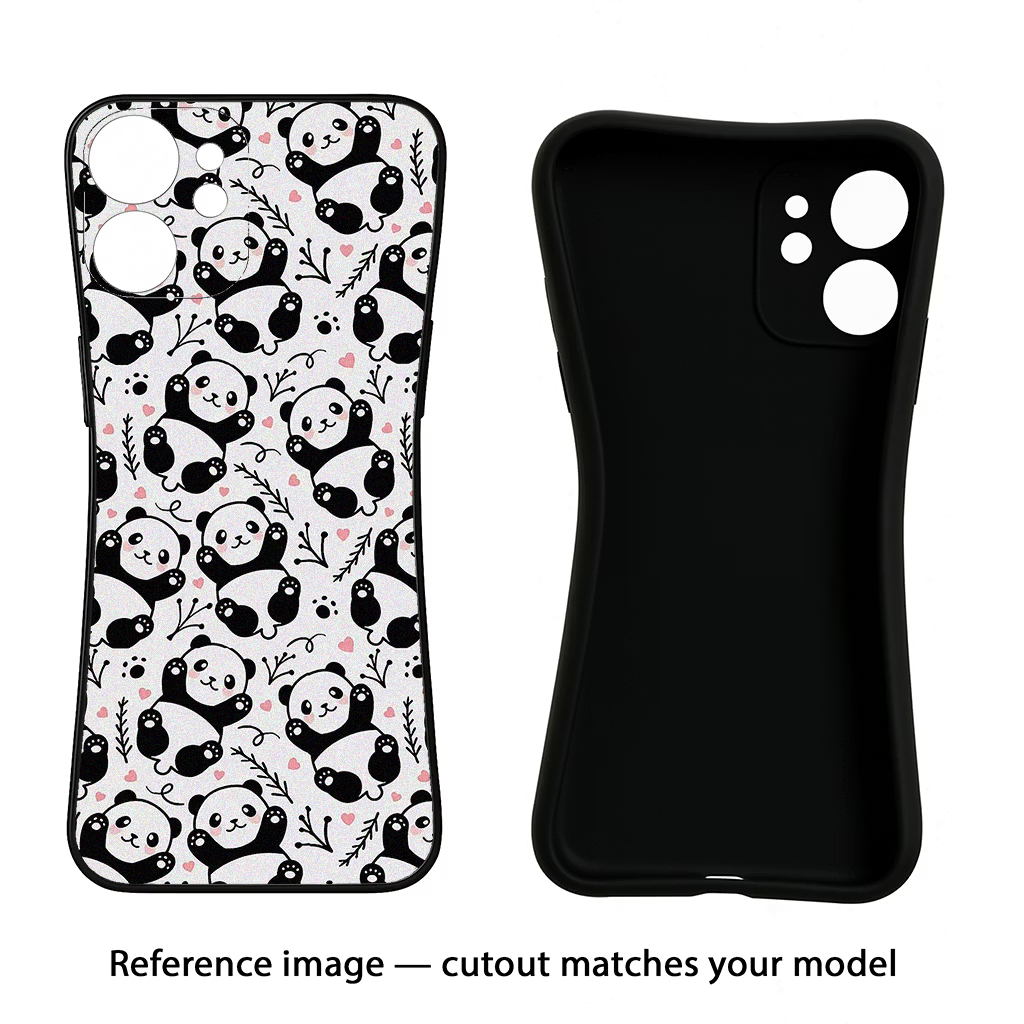 Cute Panda CMF by Nothing Phone 1 Black Soft Case Back Cover by Casekaro