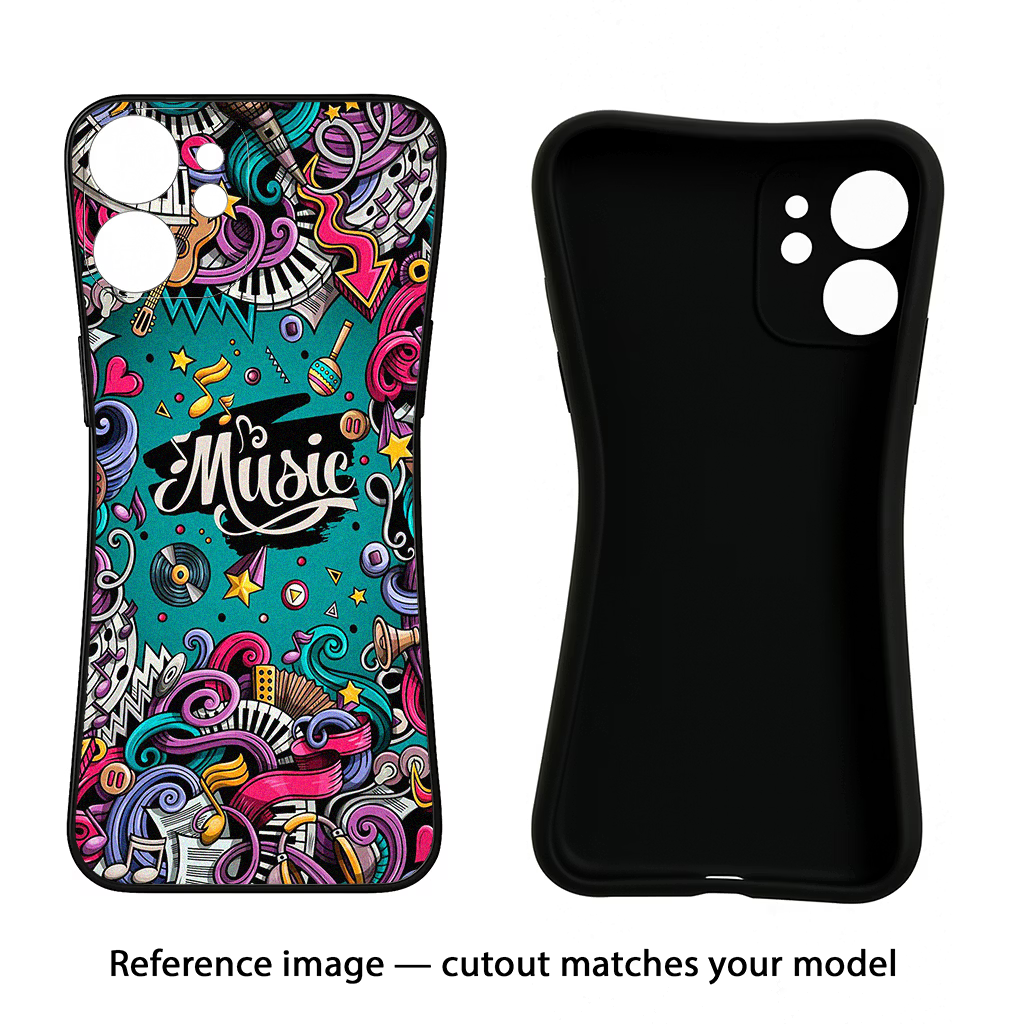 Music Graffiti Samsung S24 FE 5G Black Soft Case Back Cover by Casekaro