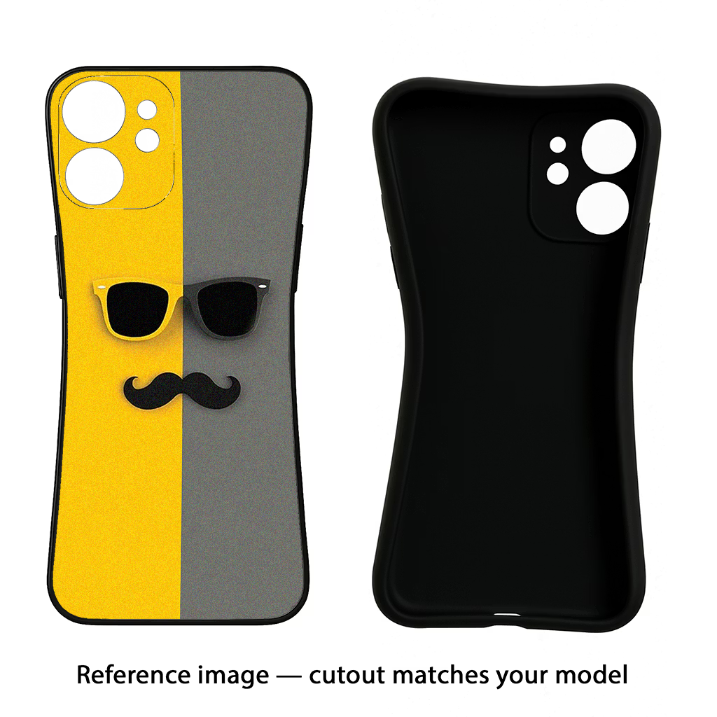 Sunglasses with Mustache Samsung S24 FE 5G Black Soft Case Back Cover by Casekaro