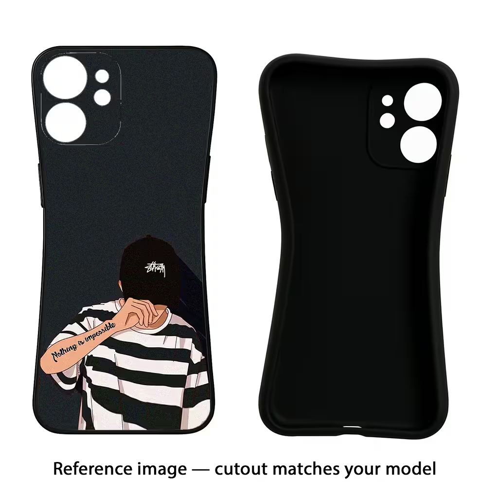 Aesthetic Boy Oppo A18/Oppo A38 Black Soft Case Back Cover by Casekaro