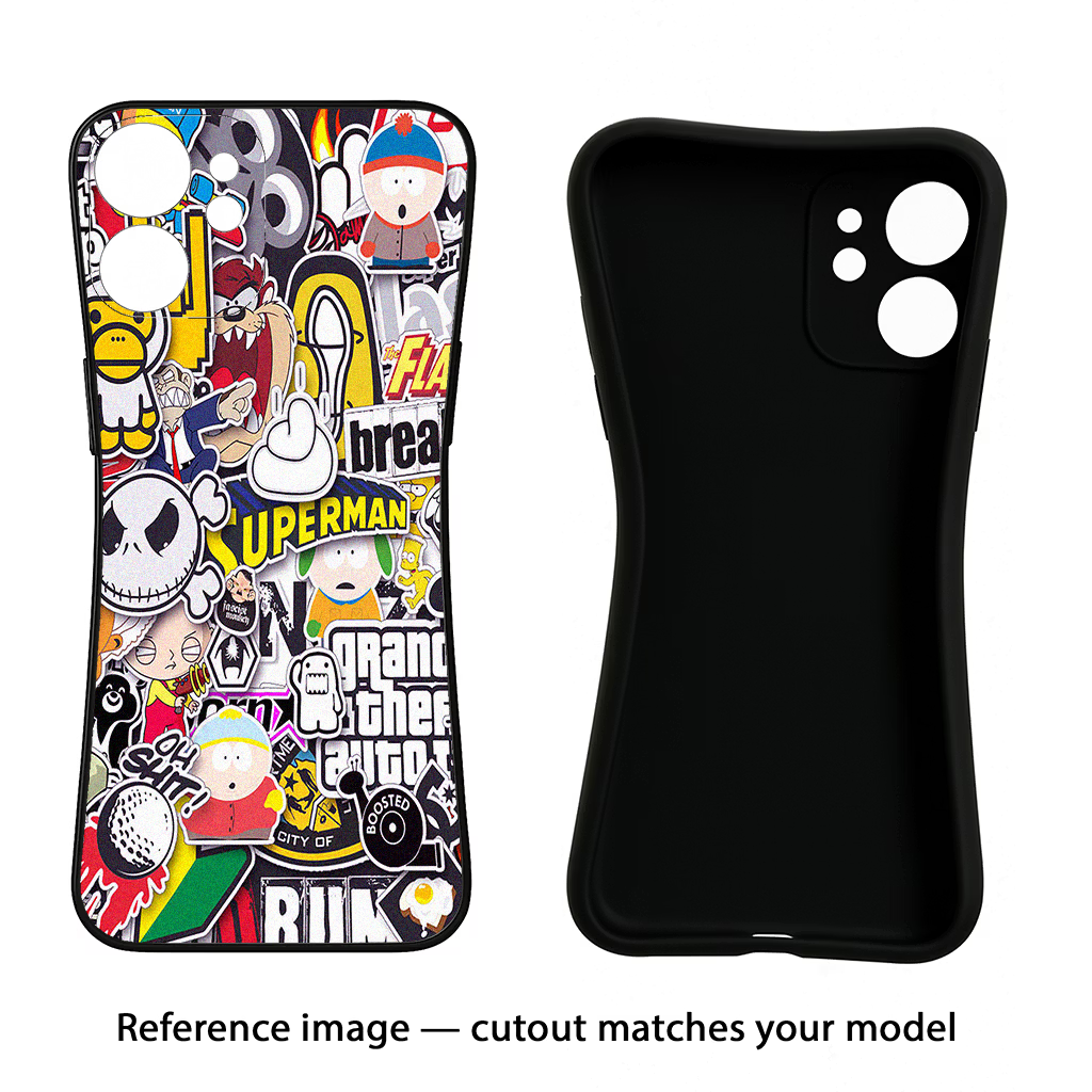 Sticker Bomb CMF by Nothing Phone 1 Black Soft Case Back Cover by Casekaro