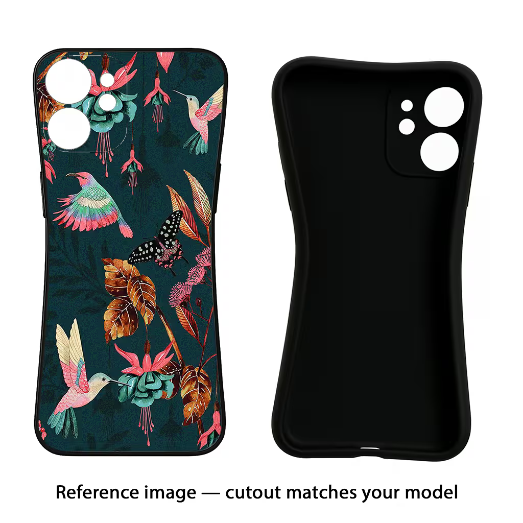 Birds Oppo A18/Oppo A38 Black Soft Case Back Cover by Casekaro