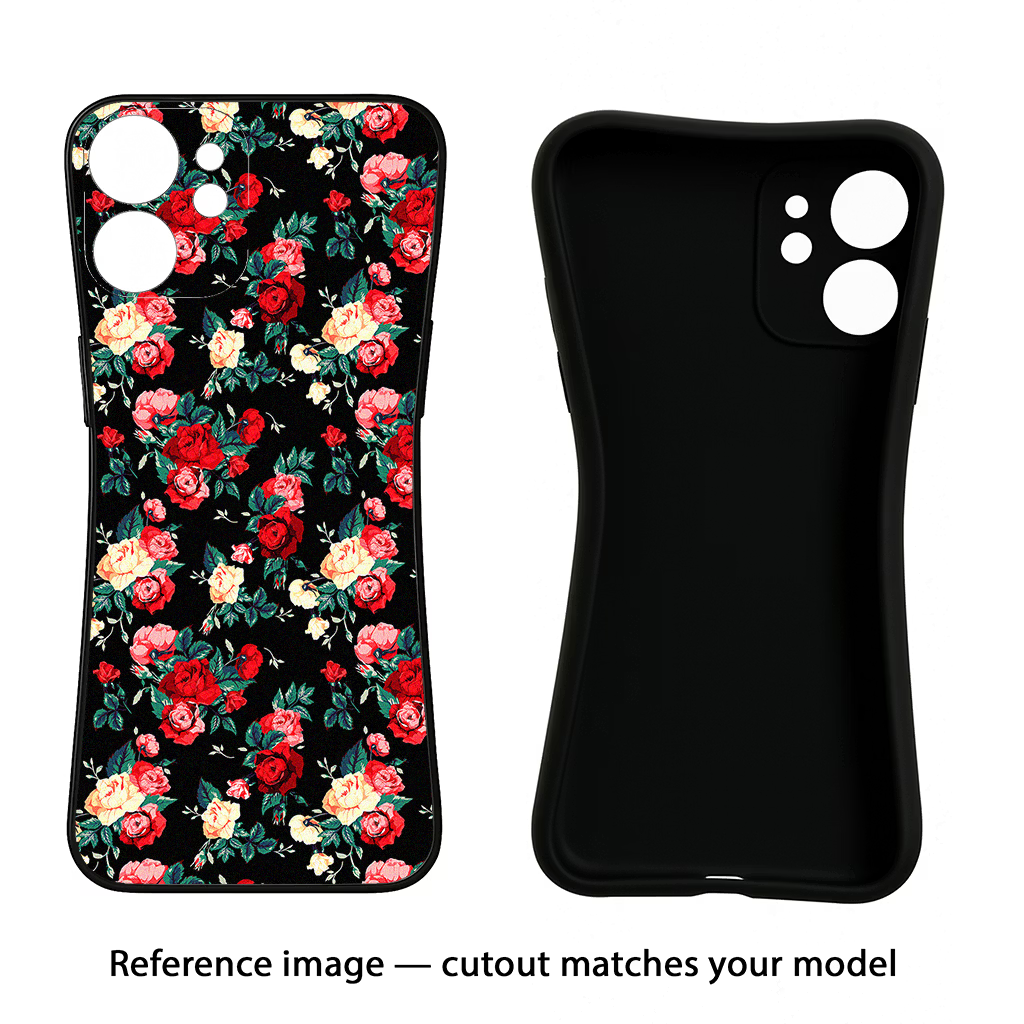 Rose Pattern CMF by Nothing Phone 1 Black Soft Case Back Cover by Casekaro