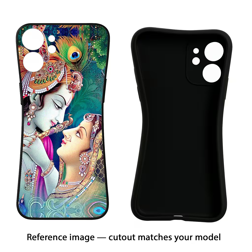 Lord Radha Krishna Oppo A18/Oppo A38 Black Soft Case Back Cover by Casekaro