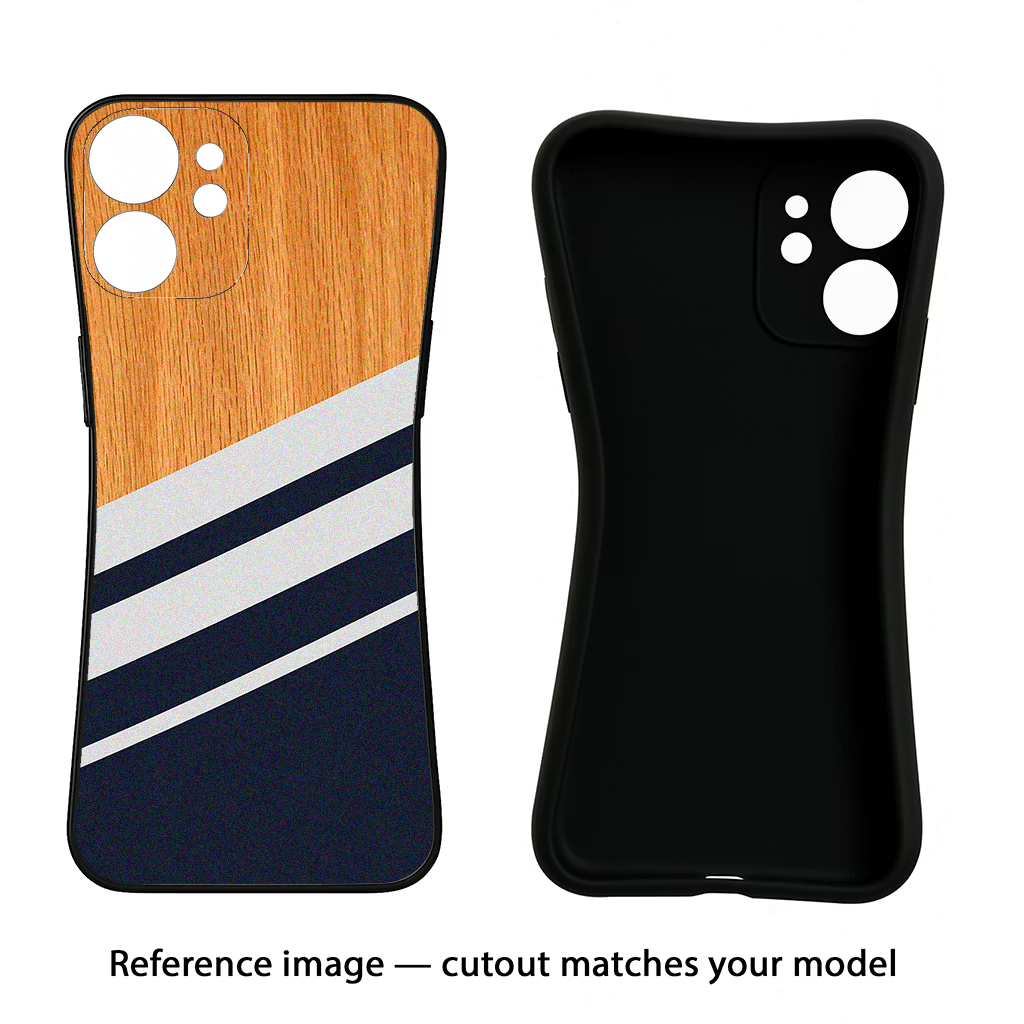 Blue and white wooden Samsung S24 FE 5G Black Soft Case Back Cover by Casekaro