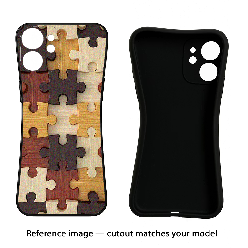 Wooden Puzzle CMF by Nothing Phone 1 Black Soft Case Back Cover by Casekaro