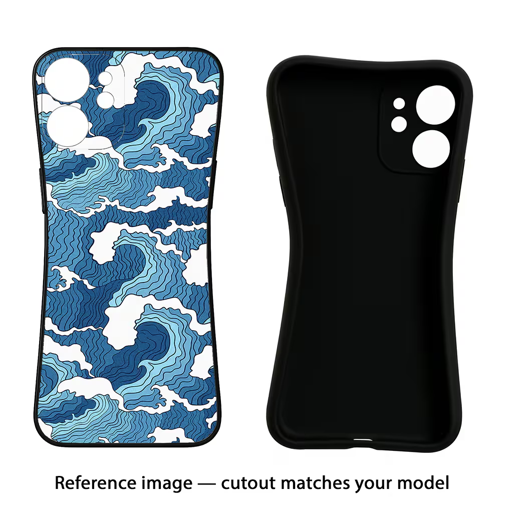 Blue Waves Samsung A56 5G Black Soft Case Back Cover by Casekaro