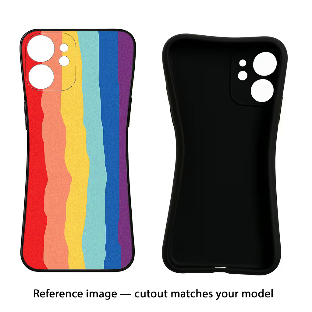 Rainbow Oppo A18/Oppo A38 Black Soft Case Back Cover by Casekaro