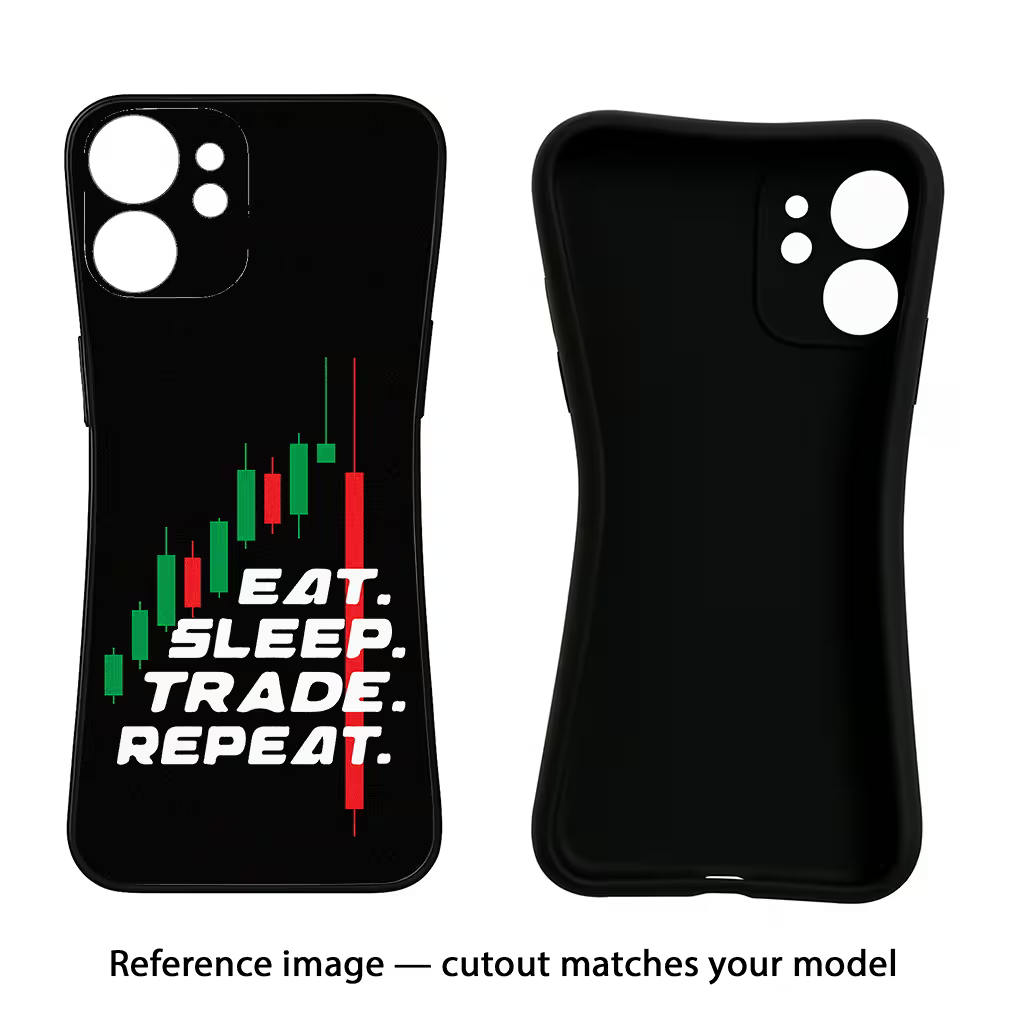 Eat Sleep Trade Repeat Oppo A18/Oppo A38 Black Soft Case Back Cover by Casekaro