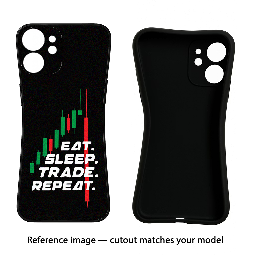 Eat Sleep Trade Repeat Samsung S24 FE 5G Black Soft Case Back Cover by Casekaro